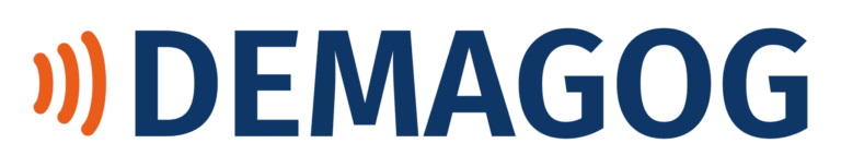 Logo Stowarzyszenia Demagog, patrona medialnego książki